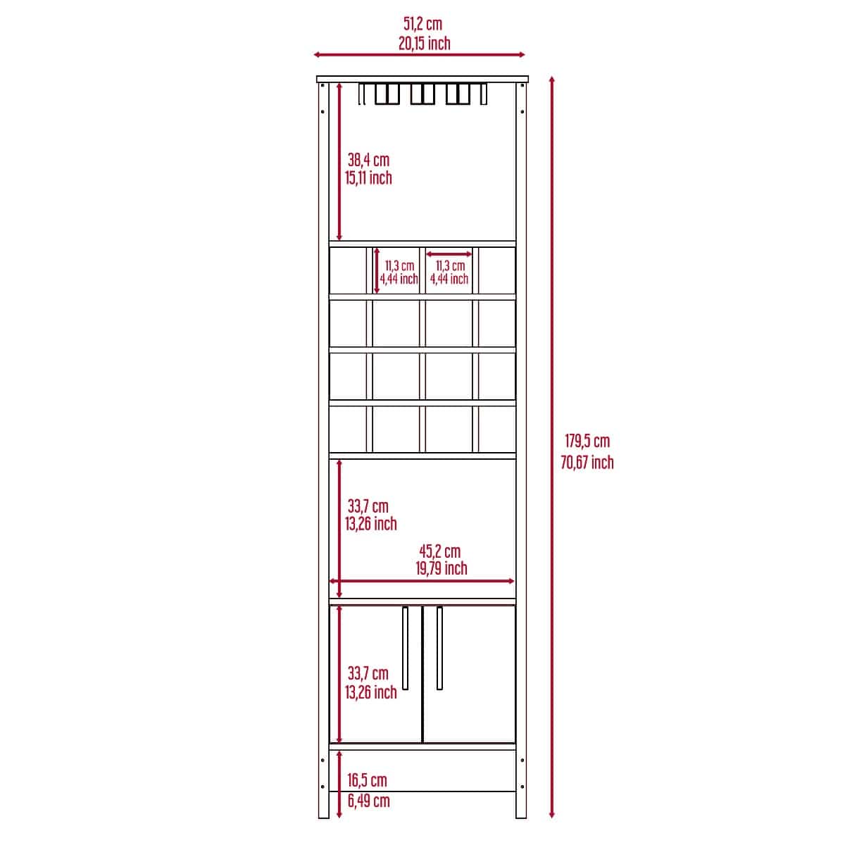 Core Products Brooklyn 2 Door Tall Wine Rack - Price Crash Furniture
