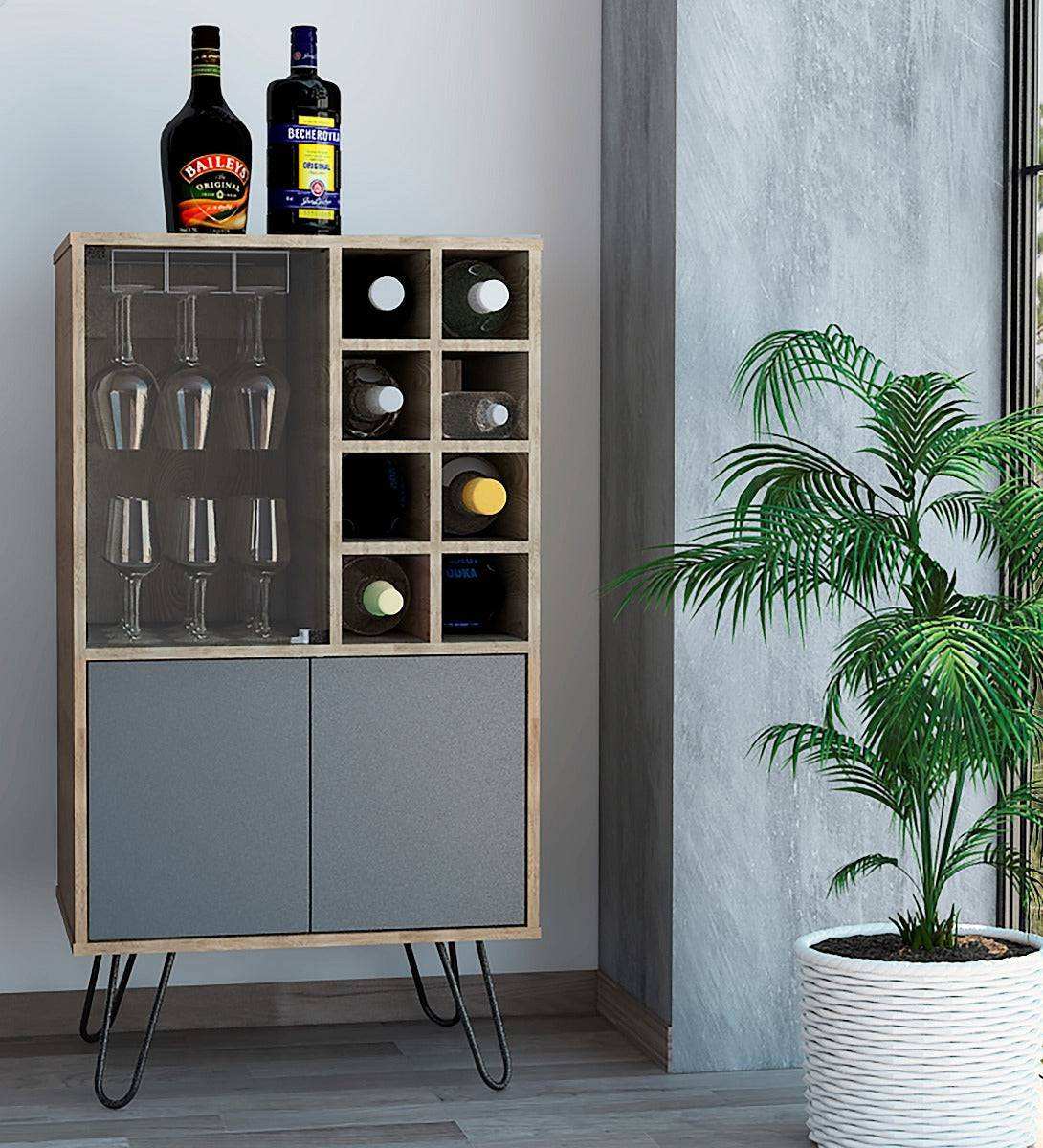 Core Vegas Bleached Oak Effect Wine Cabinet - Price Crash Furniture