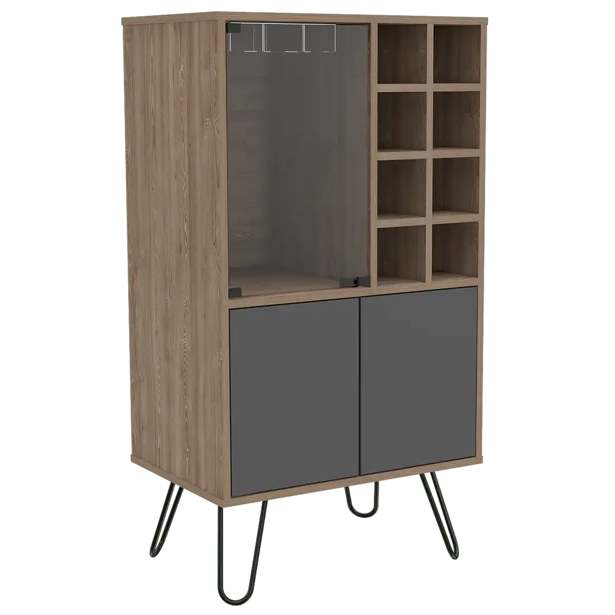 Core Vegas Bleached Oak Effect Wine Cabinet - Price Crash Furniture