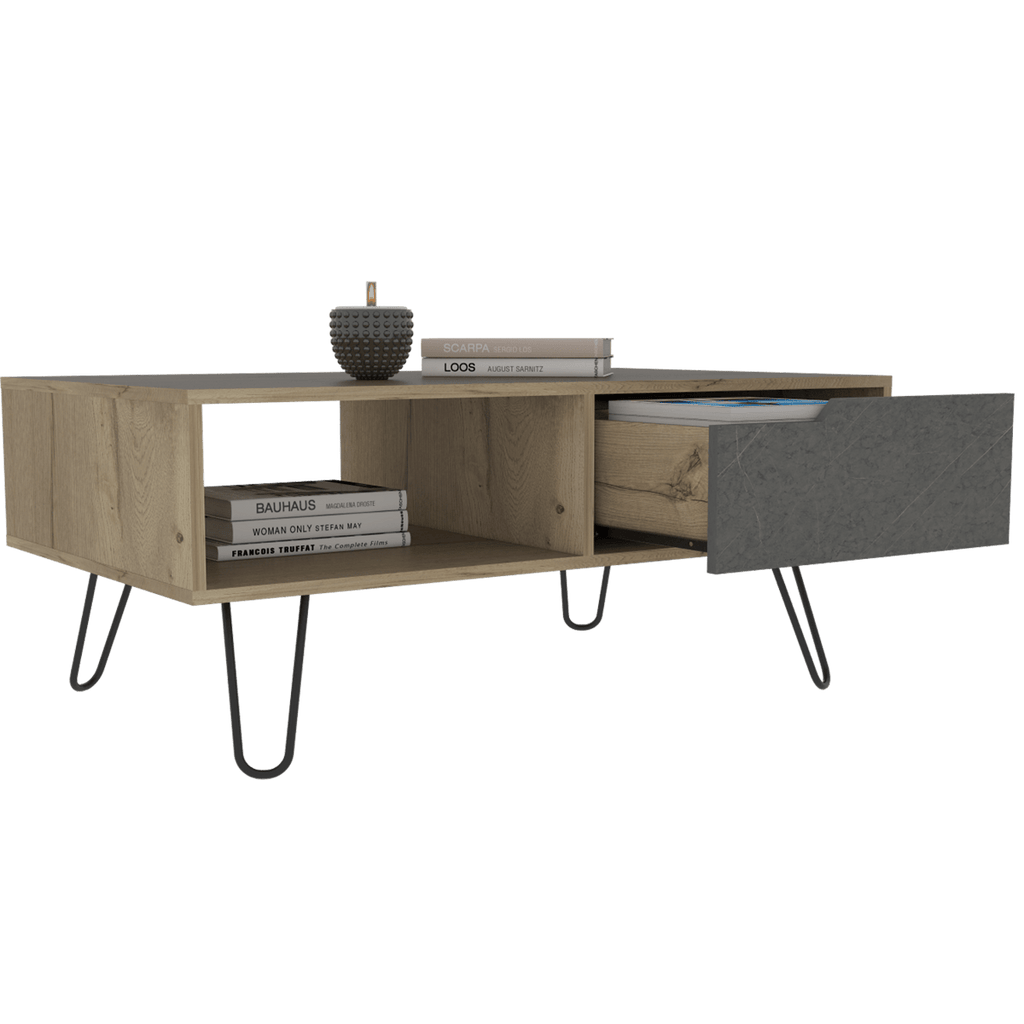 Core Manhattan 1 Drawer Bleached Pine Coffee Table - Price Crash Furniture