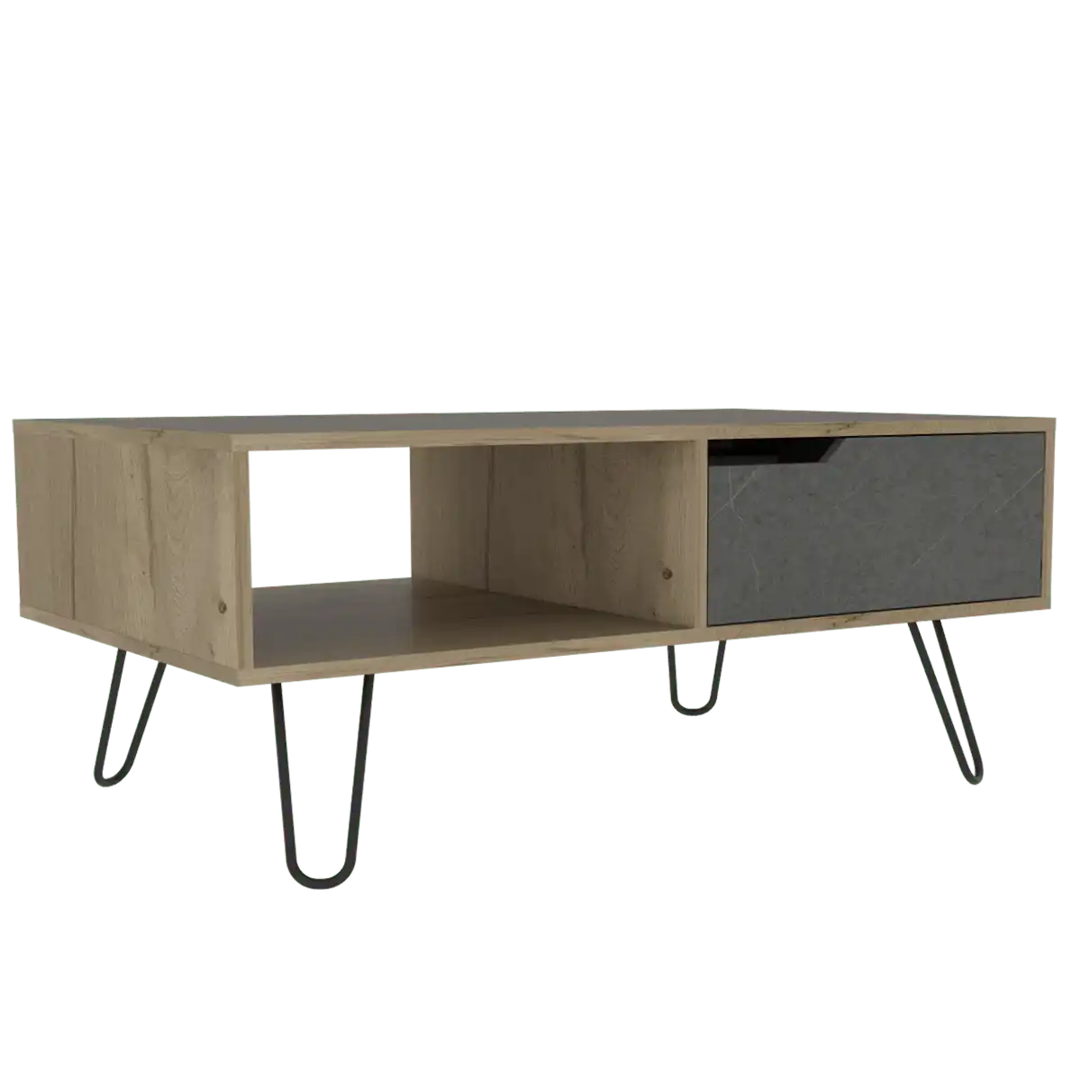 Core Manhattan 1 Drawer Bleached Pine Coffee Table - Price Crash Furniture