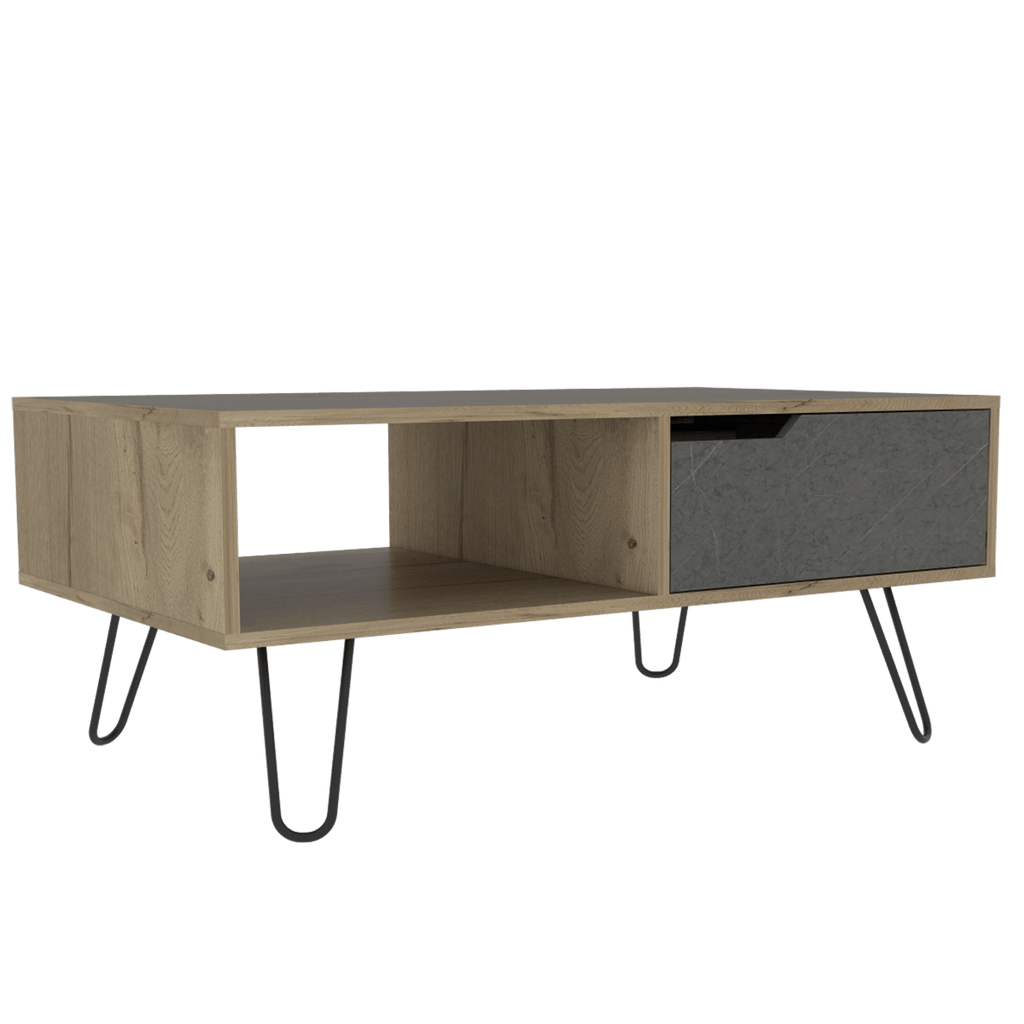 Core Manhattan 1 Drawer Bleached Pine Coffee Table - Price Crash Furniture