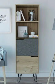 Core Manhattan Bleached Pine 2 Door Tall Bookcase - Price Crash Furniture