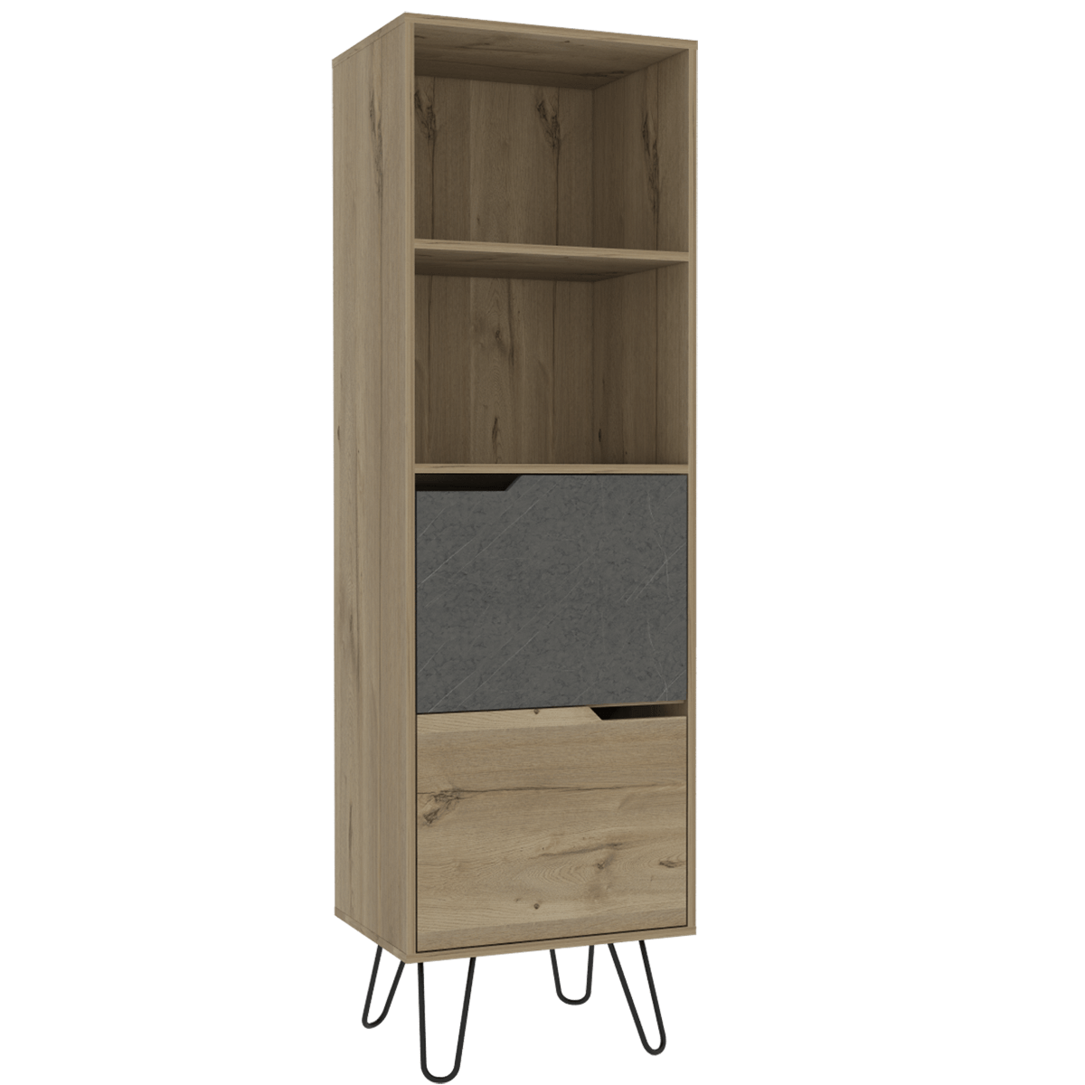 Core Manhattan Bleached Pine 2 Door Tall Bookcase - Price Crash Furniture