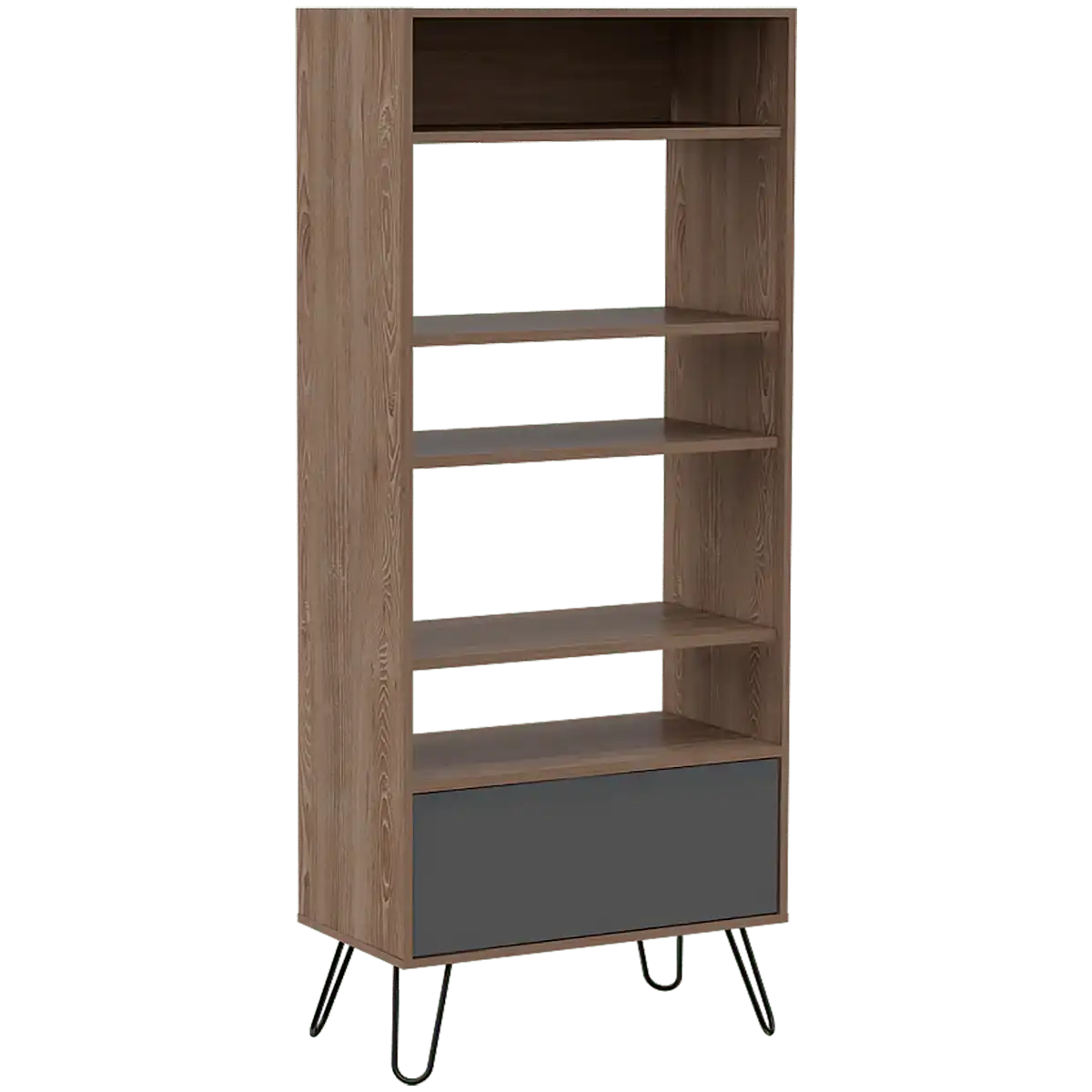 Core Vegas Bleached Oak Effect Display Bookcase With Door - Price Crash Furniture