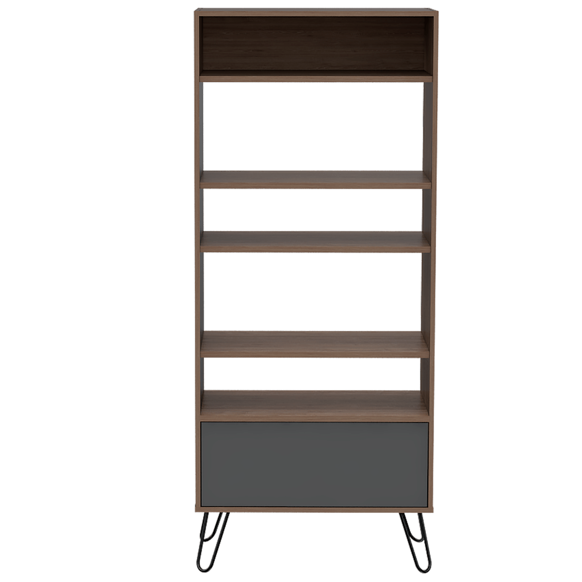 Core Vegas Bleached Oak Effect Display Bookcase With Door - Price Crash Furniture