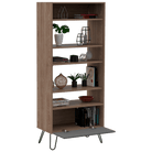 Core Vegas Bleached Oak Effect Display Bookcase With Door - Price Crash Furniture