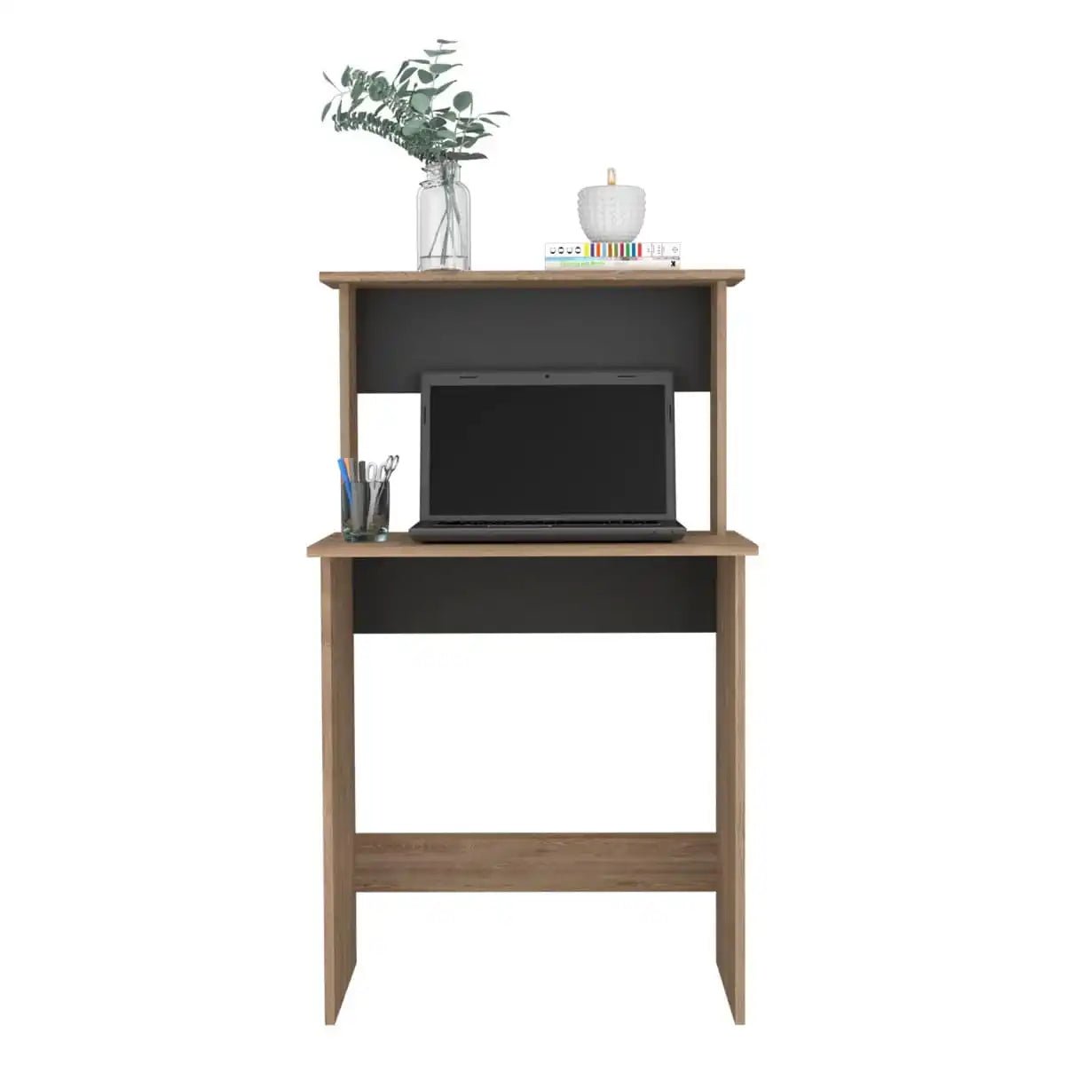 Core Vegas Bleached Oak Effect Compact Workstation Desk - Price Crash Furniture