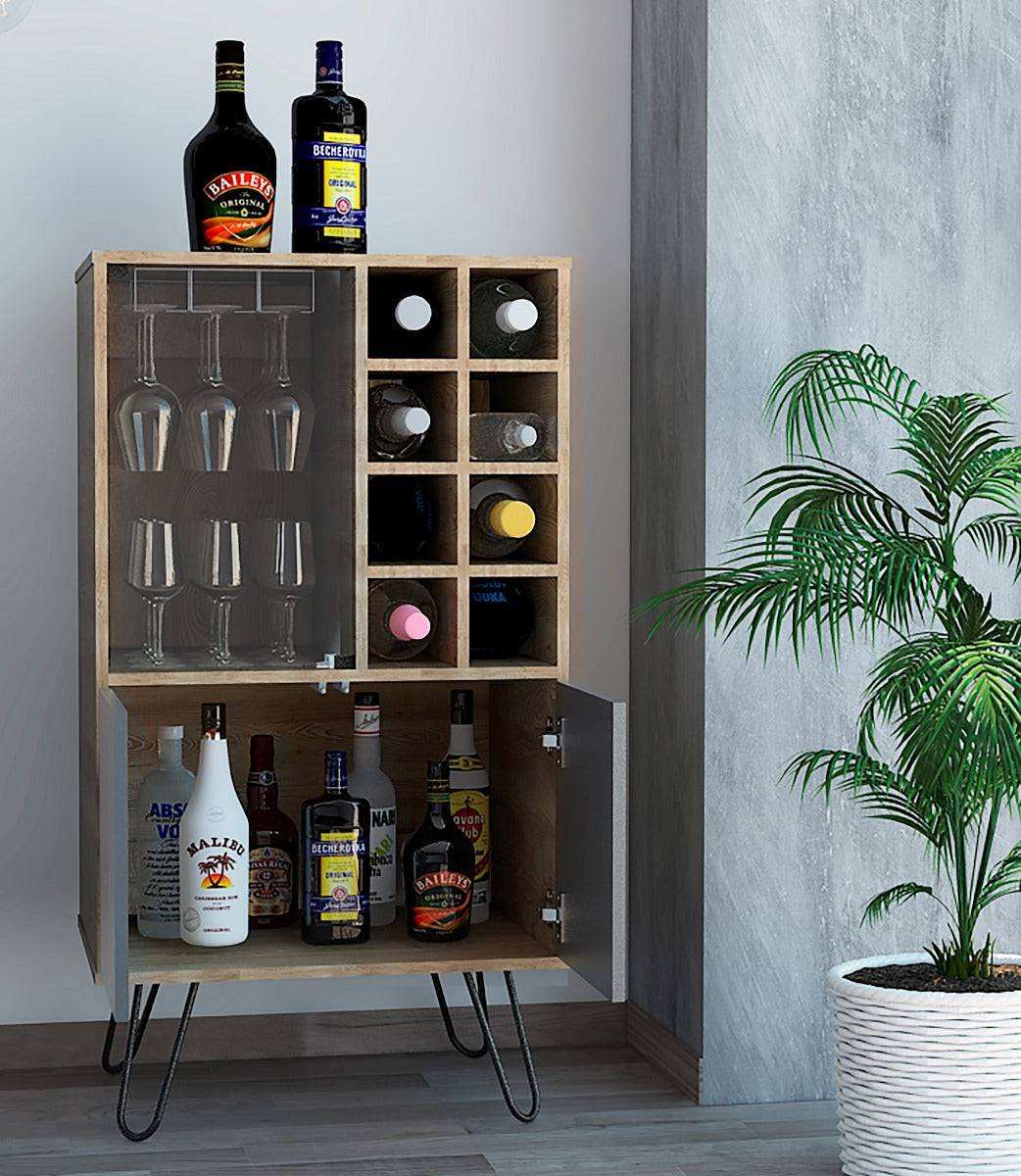 Core Vegas Bleached Oak Effect Wine Cabinet - Price Crash Furniture