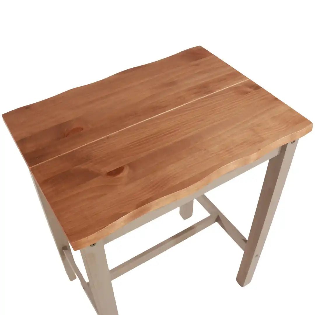 Corona Grey Dining Set - live edge small rectangular high breakfast bar table & 2 bar stool set - Price Crash Furniture