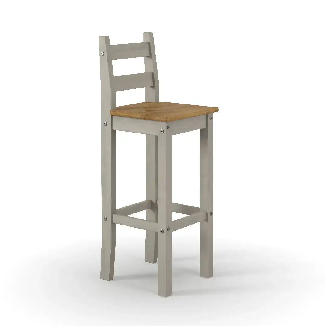 Corona Grey Pair of Chairs - high breakfast bar chair (pair) - Price Crash Furniture