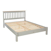 Corona Grey Washed Pine 4ft 6" Low End Double Bed - Price Crash Furniture