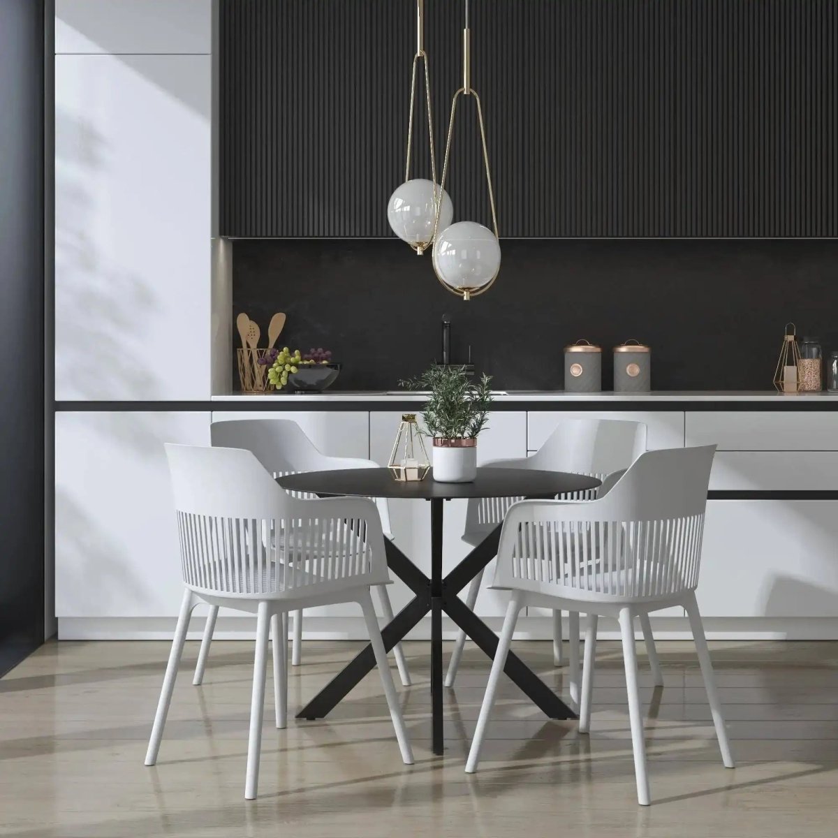 COSMOLIVING Camelo Resin Dining Chairs 2PK Light Grey - Price Crash Furniture