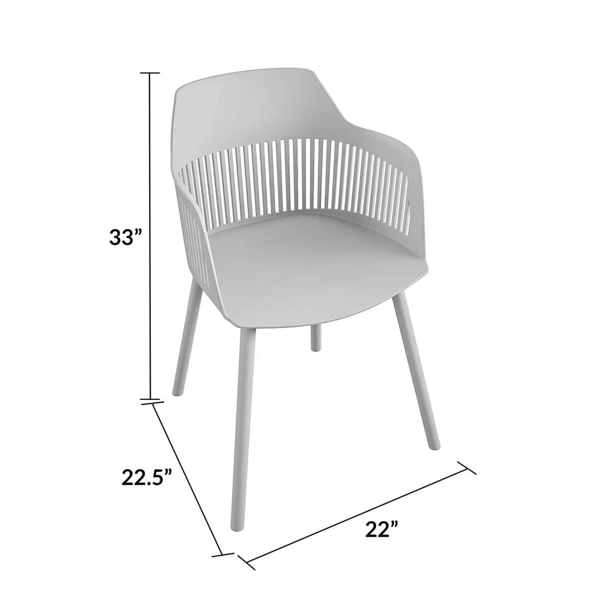 COSMOLIVING Camelo Resin Dining Chairs 2PK Light Grey - Price Crash Furniture