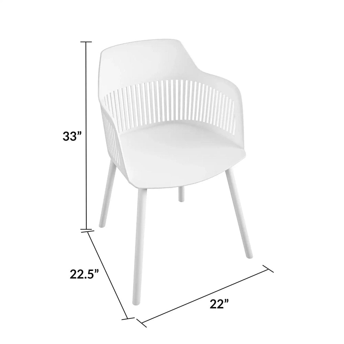 COSMOLIVING Camelo Resin Dining Chairs 2PK White - Price Crash Furniture