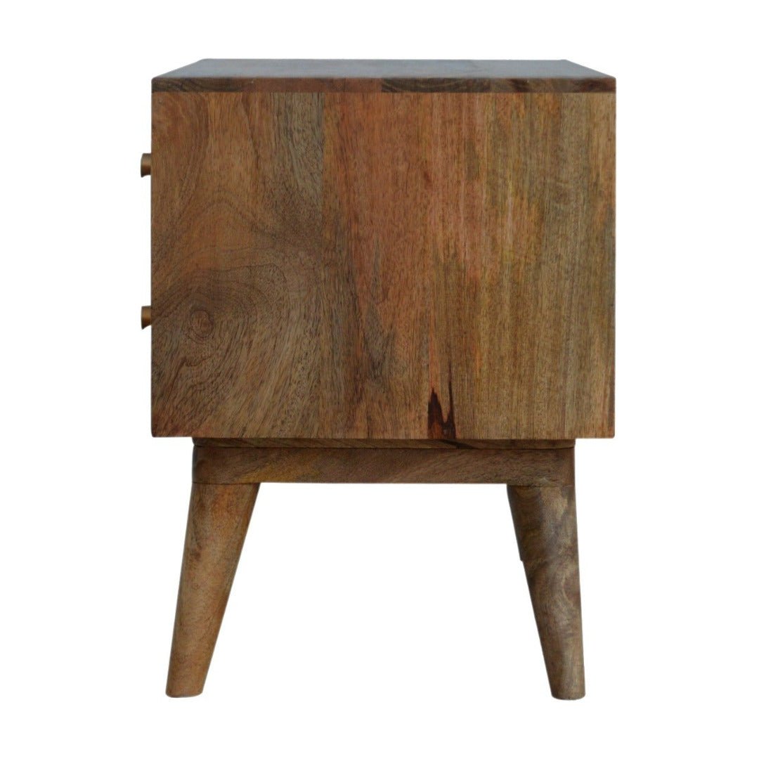 Cube Carved Media Unit With 2 Open Slots - Price Crash Furniture