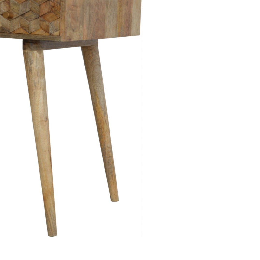 Cube Carved Writing Desk With Open Slots - Price Crash Furniture