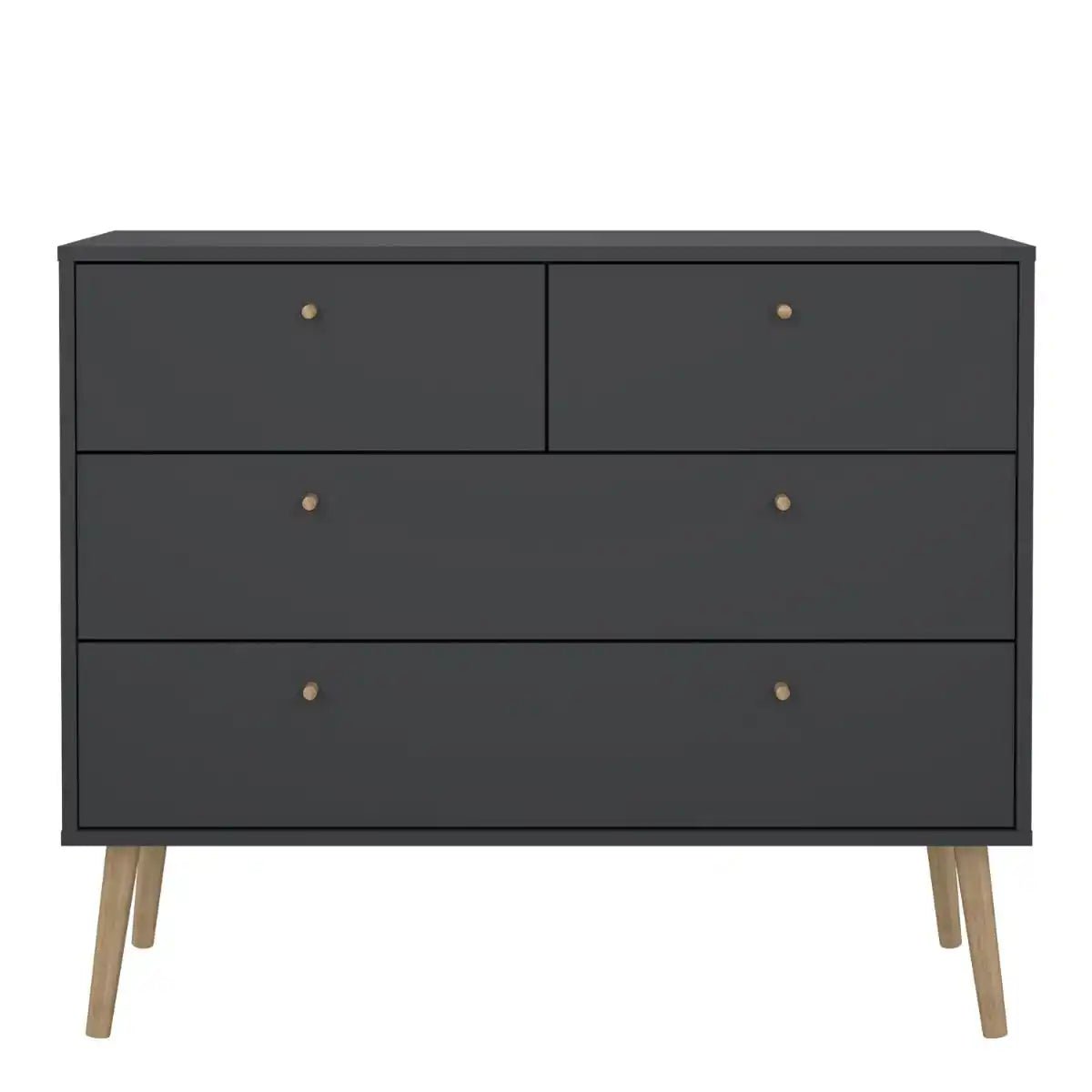 Cumbria 4 Drawer Chest of Drawers Unit in Dark Grey - Price Crash Furniture