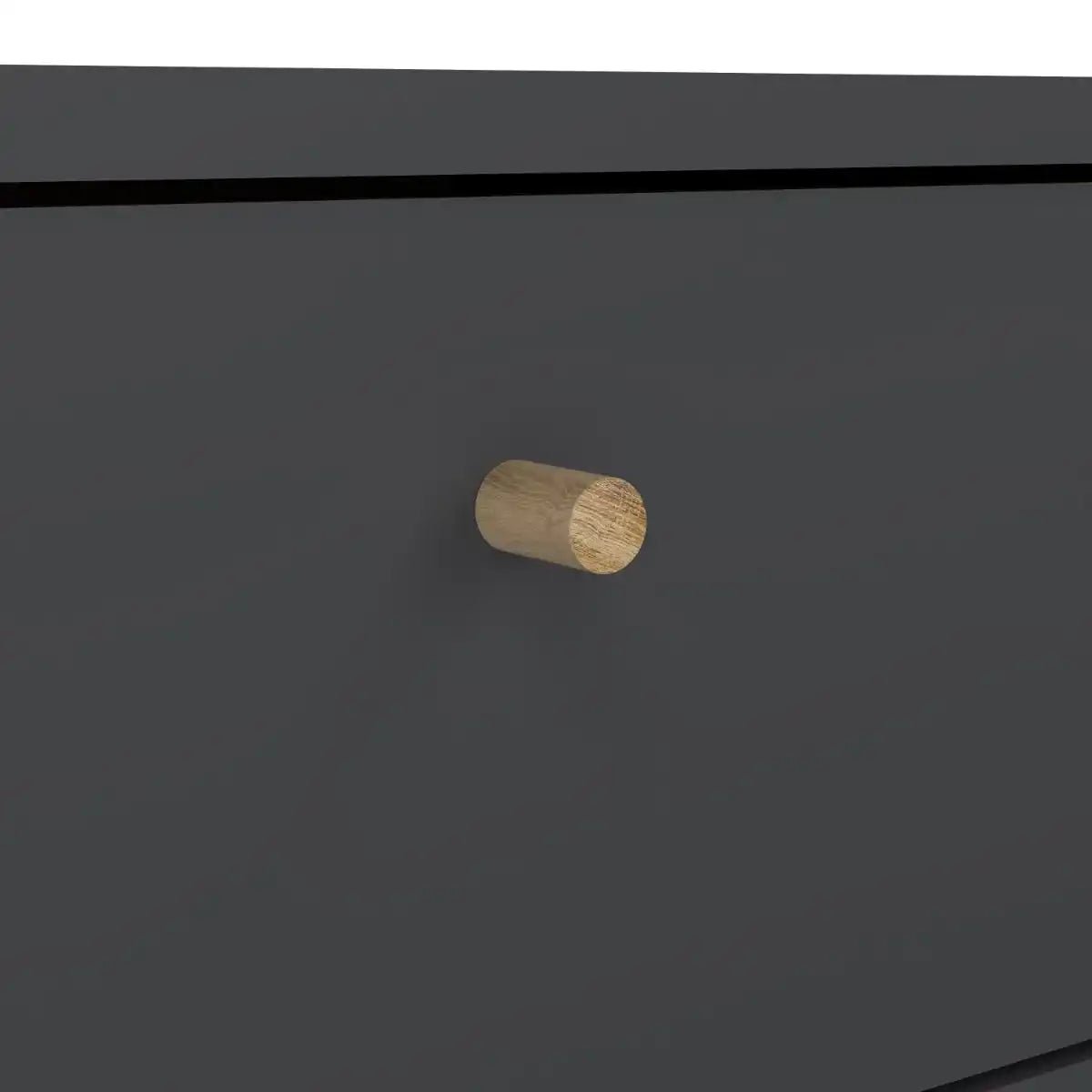 Cumbria Bedside Table Cabinet 1 Door + 1 Drawer Dark Grey - Price Crash Furniture