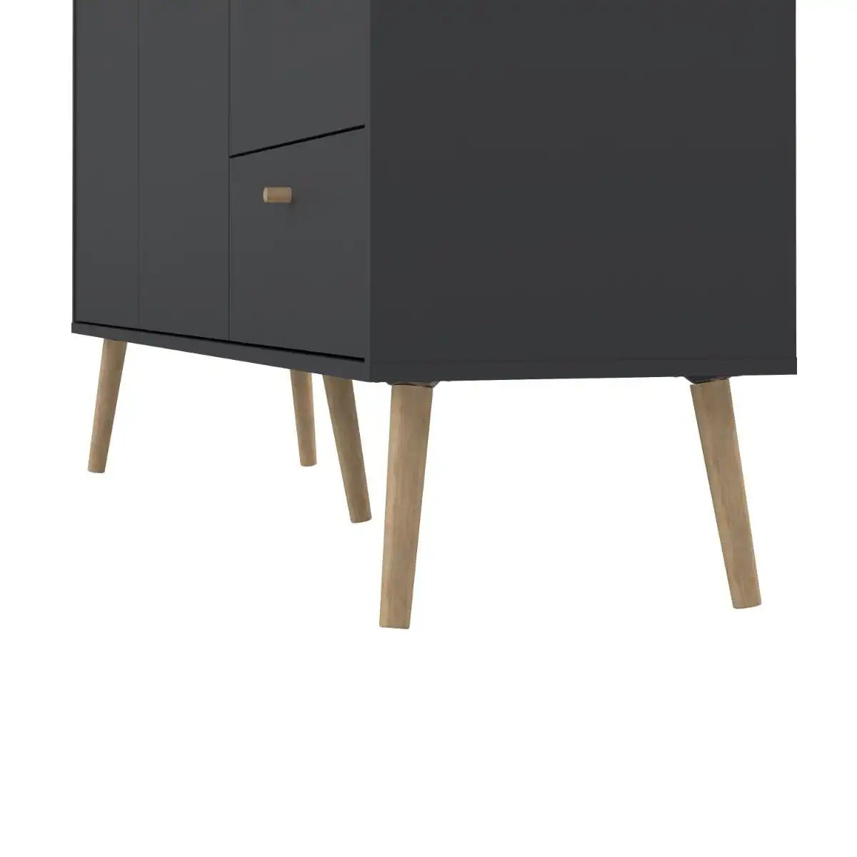 Cumbria Large Sideboard Buffet Unit 2 Doors + 3 Drawers Dark Grey - Price Crash Furniture