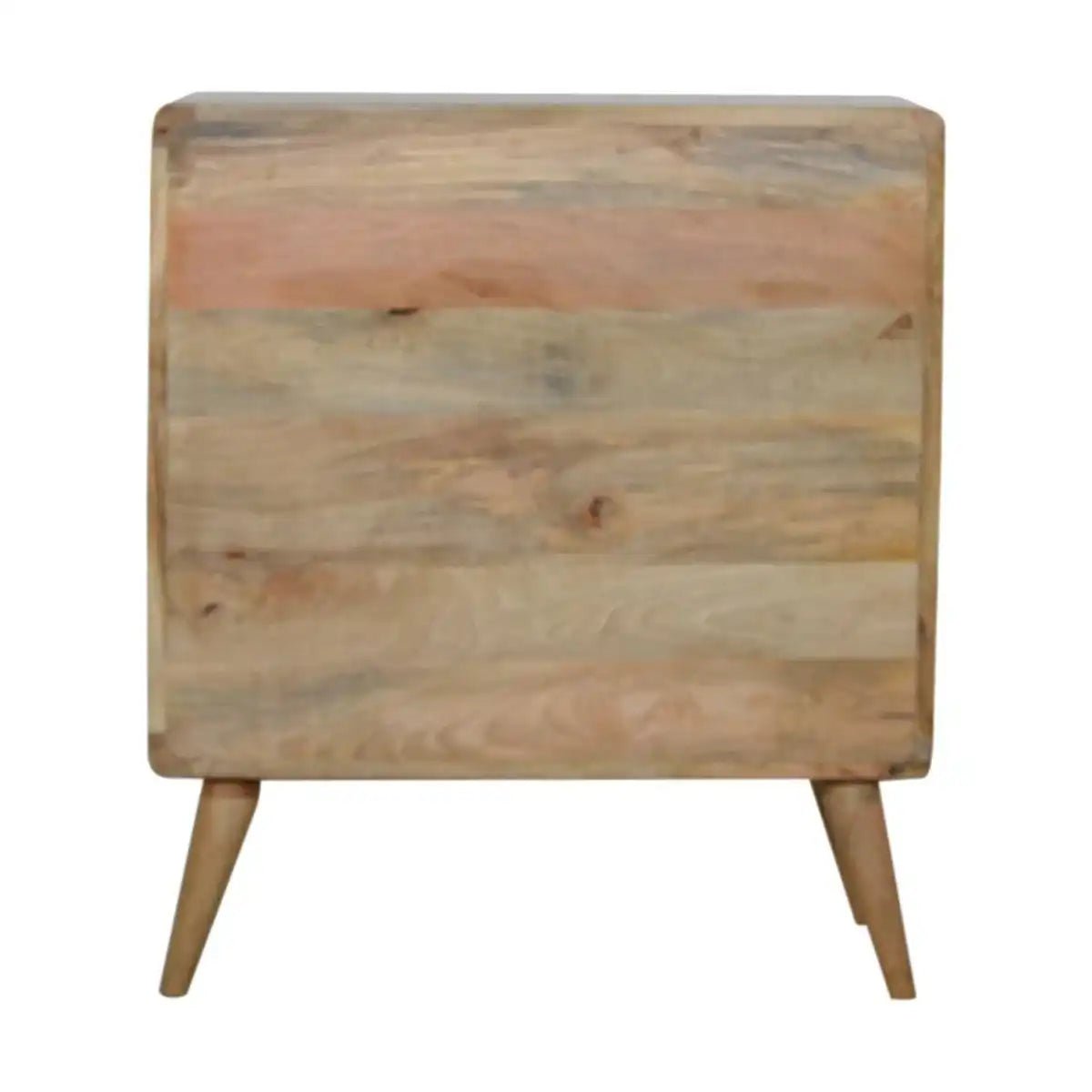 Curved 3 Drawer Chest in Oak - effect Mango Wood - Price Crash Furniture