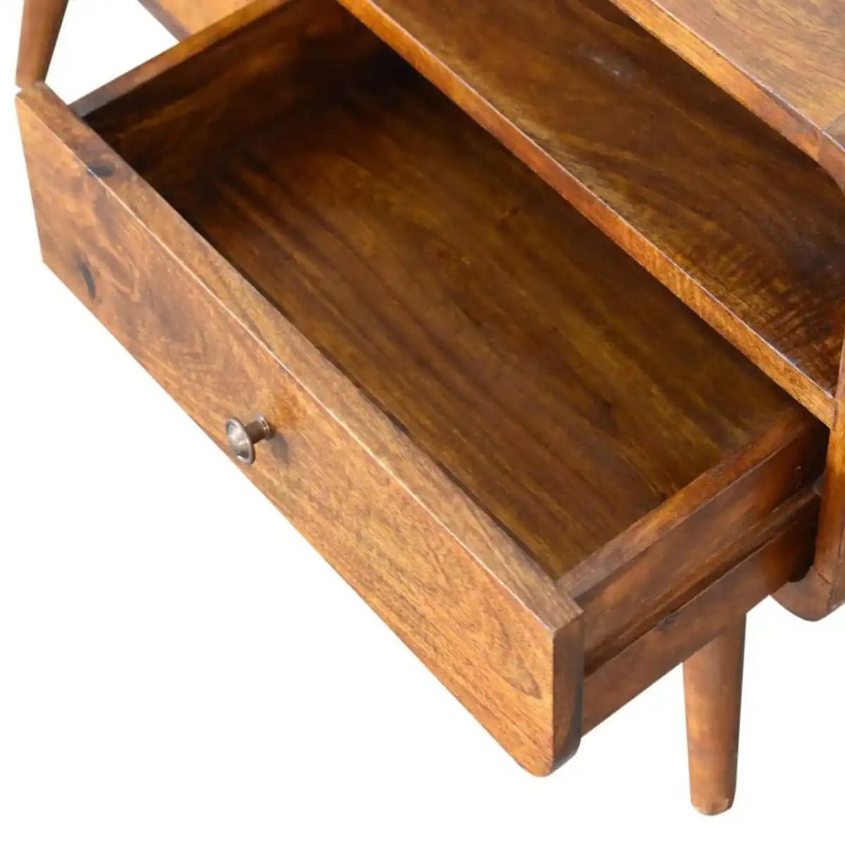 Curved Chestnut Media Unit with Cable Access - Price Crash Furniture