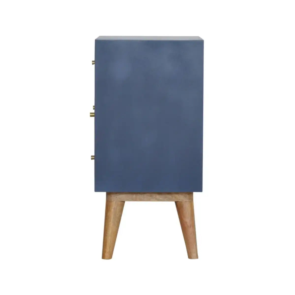 Dark Blue Painted Multi Drawer Bedside Table Cabinet - Price Crash Furniture