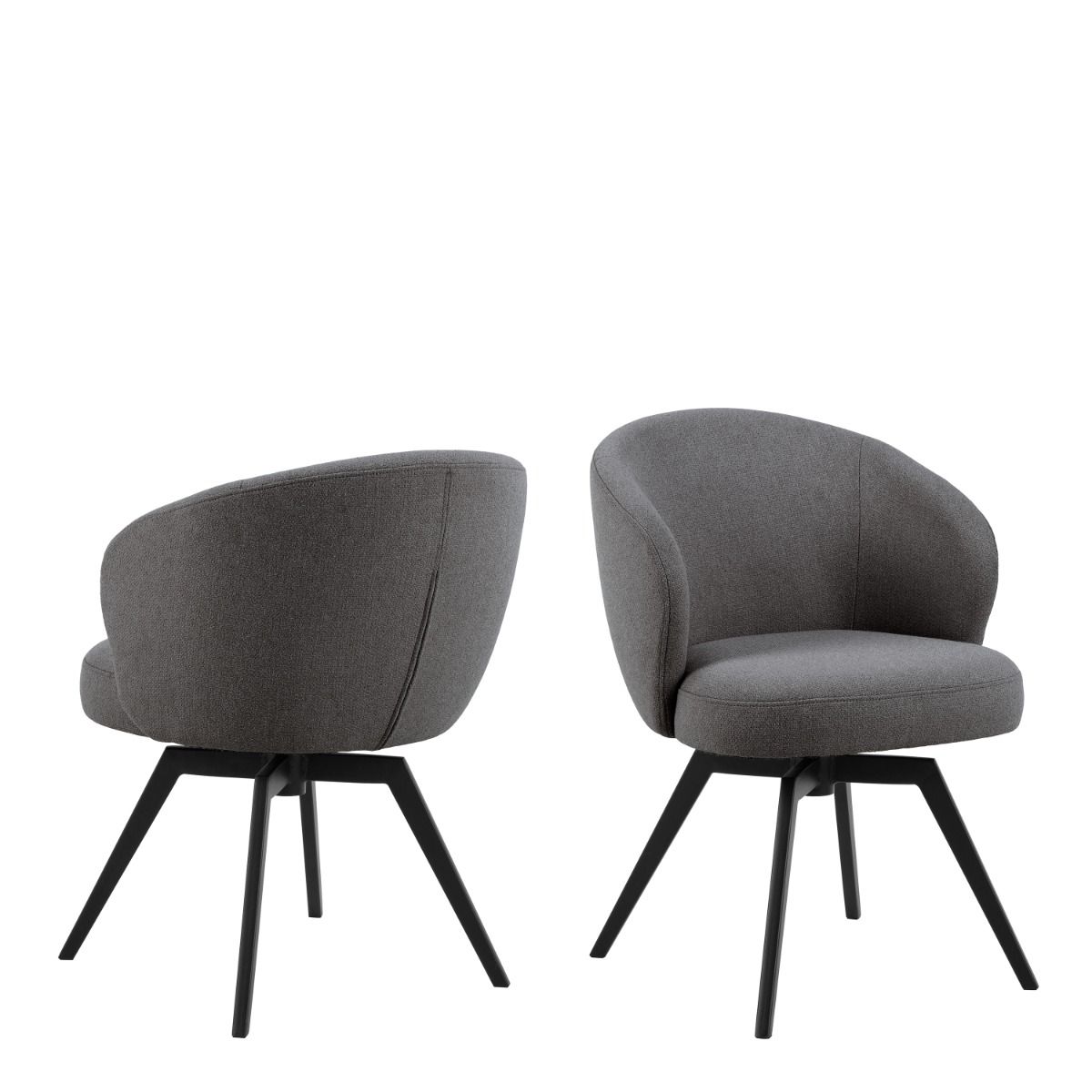 Darlene Dining Chair With Armrest And Swivel Function In Grey - Price Crash Furniture