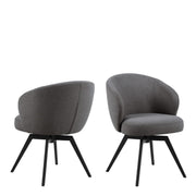 Darlene Dining Chair With Armrest And Swivel Function In Grey - Price Crash Furniture