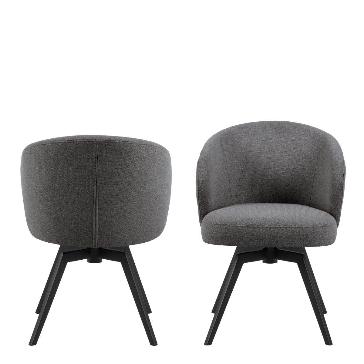 Darlene Dining Chair With Armrest And Swivel Function In Grey - Price Crash Furniture