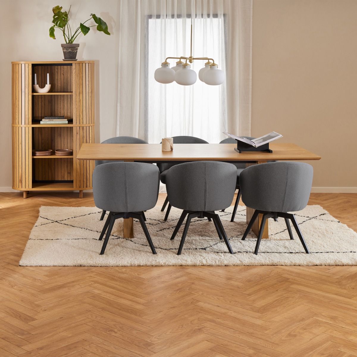 Darlene Dining Chair With Armrest And Swivel Function In Grey - Price Crash Furniture
