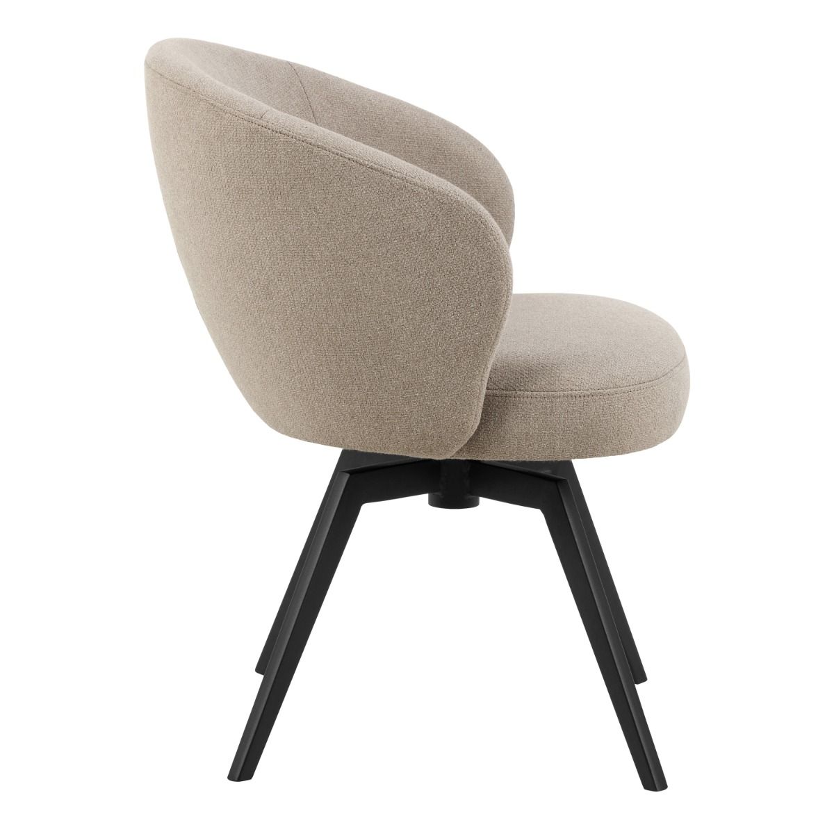 Darlene Dining Chair With Armrest And Swivel in Beige - Price Crash Furniture