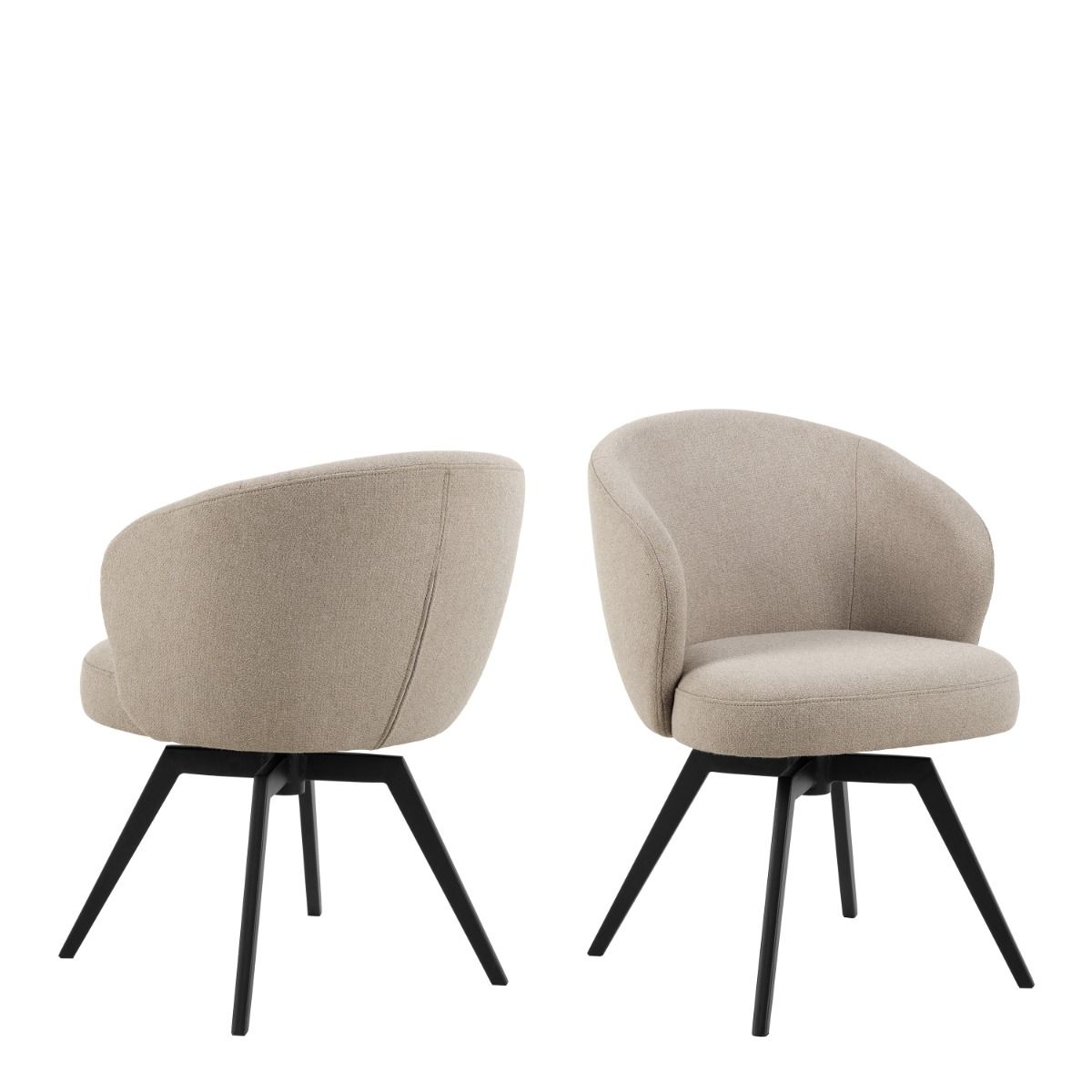 Darlene Dining Chair With Armrest And Swivel in Beige - Price Crash Furniture
