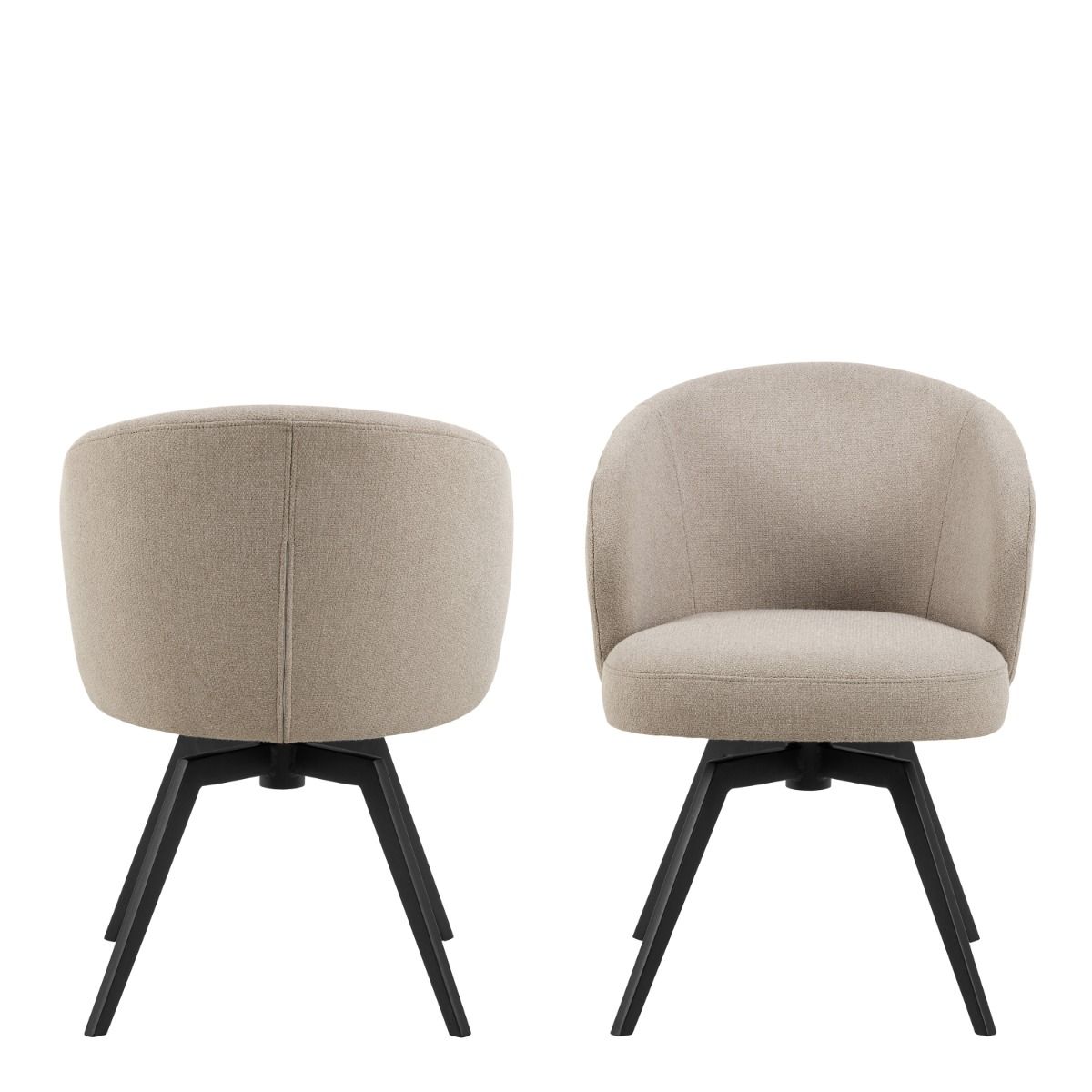 Darlene Dining Chair With Armrest And Swivel in Beige - Price Crash Furniture