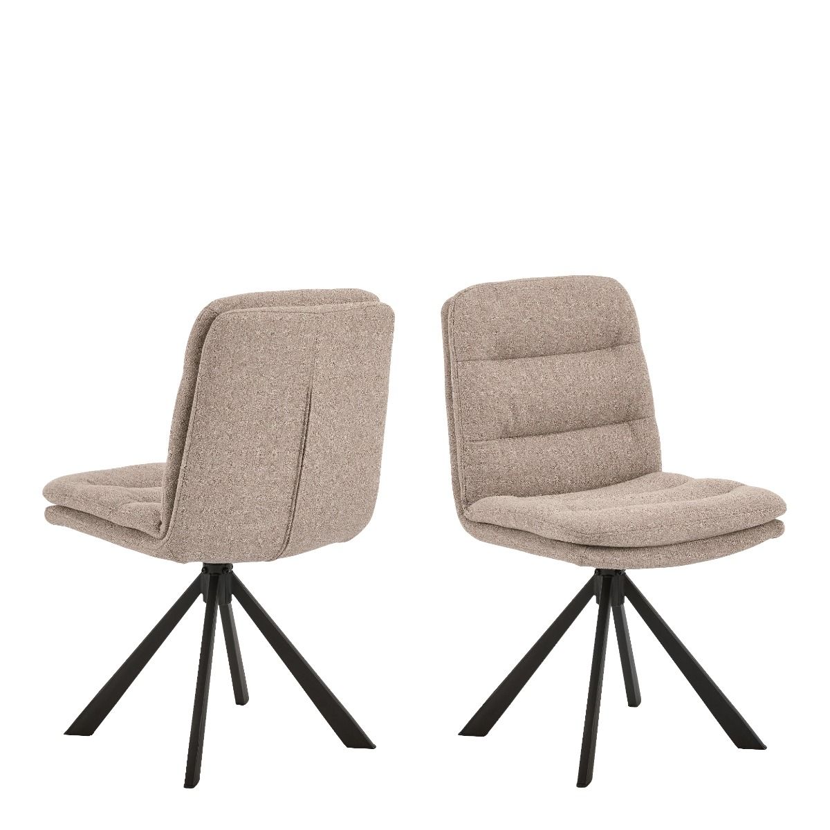 Dean Beige Swivel Dining Chair Set Of 2 - Price Crash Furniture