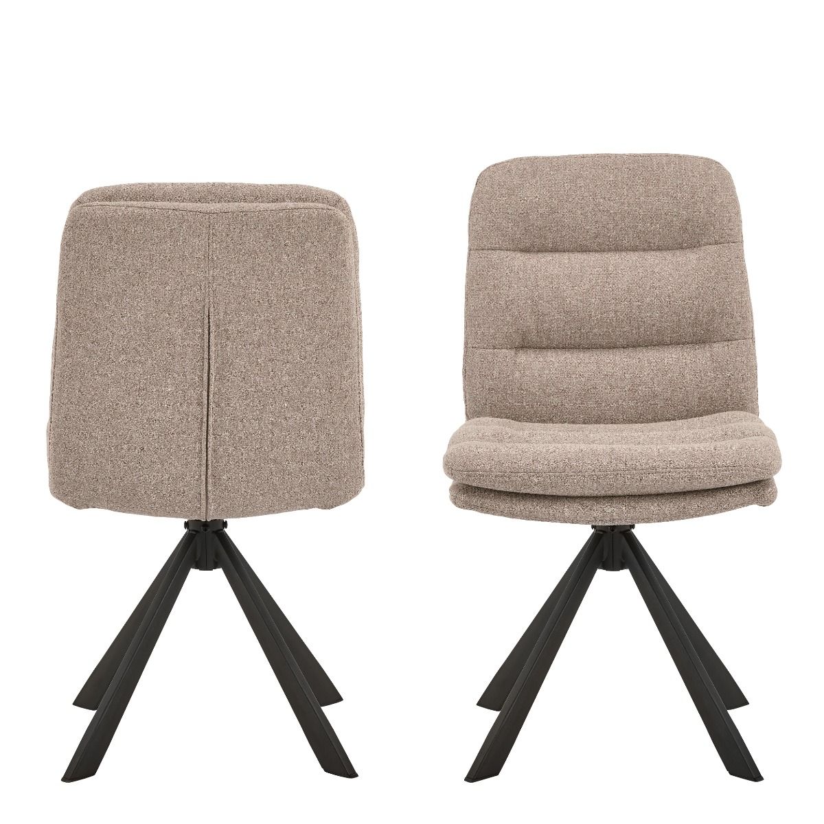 Dean Beige Swivel Dining Chair Set Of 2 - Price Crash Furniture