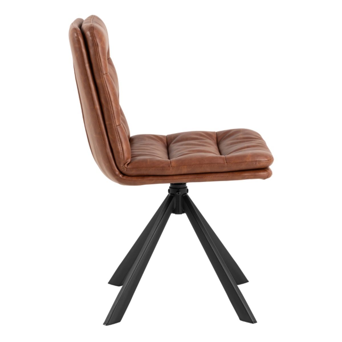 Dean Brandy PU Swivel Dining Chair Set Of 2 - Price Crash Furniture