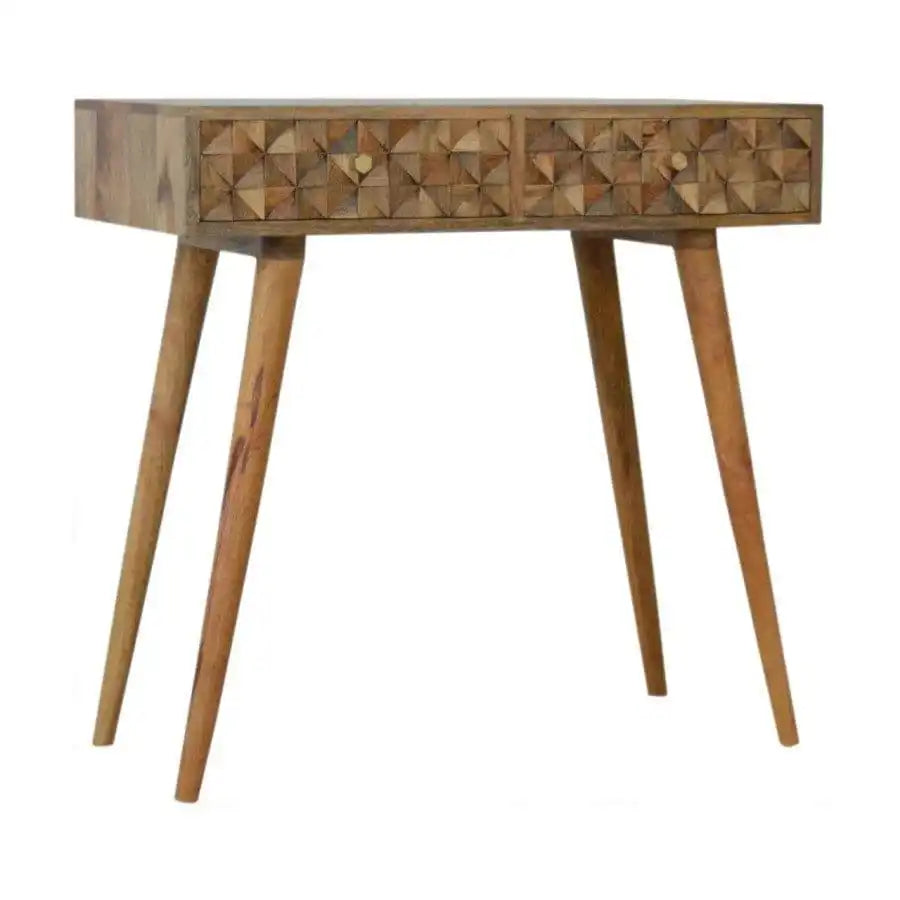 Diamond Carved Console Table With 2 Drawers - Price Crash Furniture