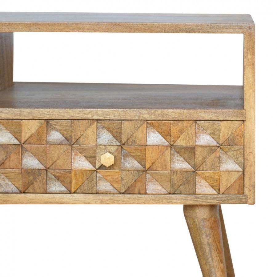 Diamond Carved Media Unit With 2 Drawers - Price Crash Furniture