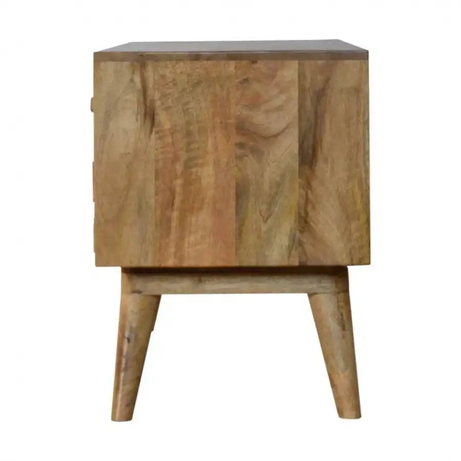 Diamond Carved Media Unit With 2 Drawers - Price Crash Furniture
