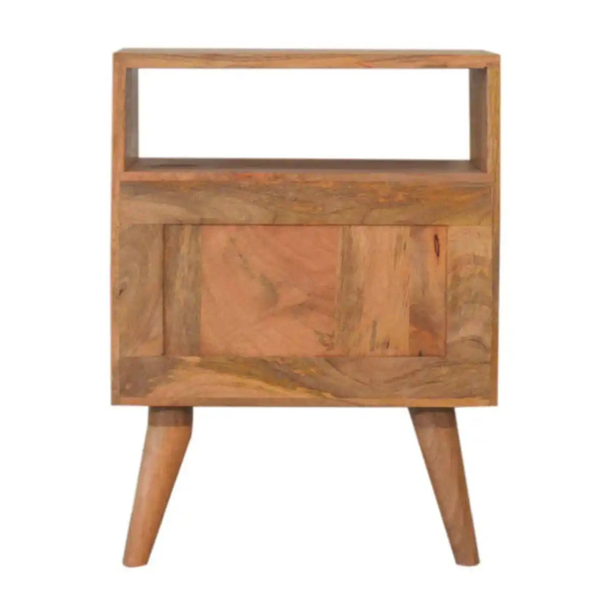 Diamond Screen Printed Bedside Table with Open Slot - Price Crash Furniture