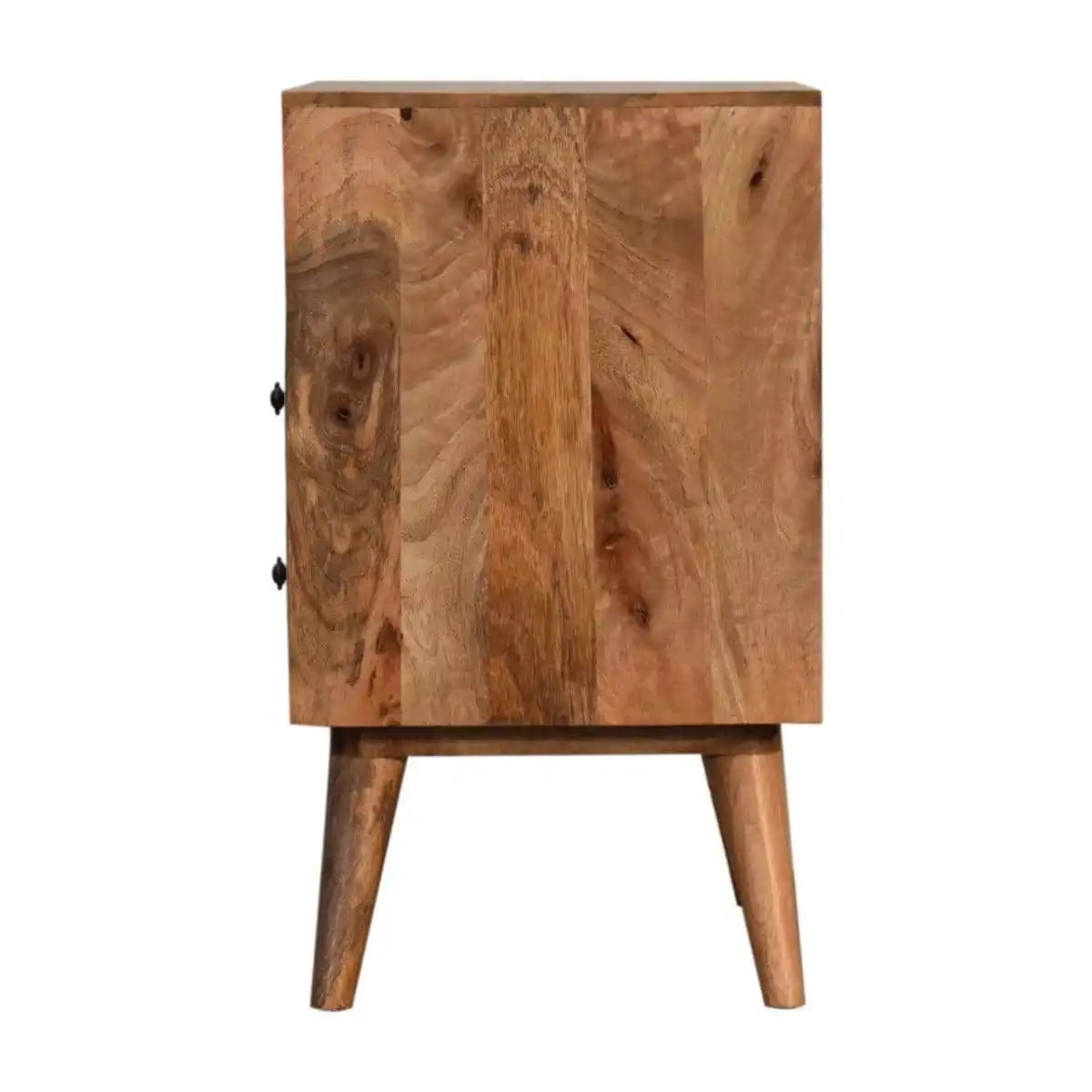 Diamond Screen Printed Bedside Table with Open Slot - Price Crash Furniture