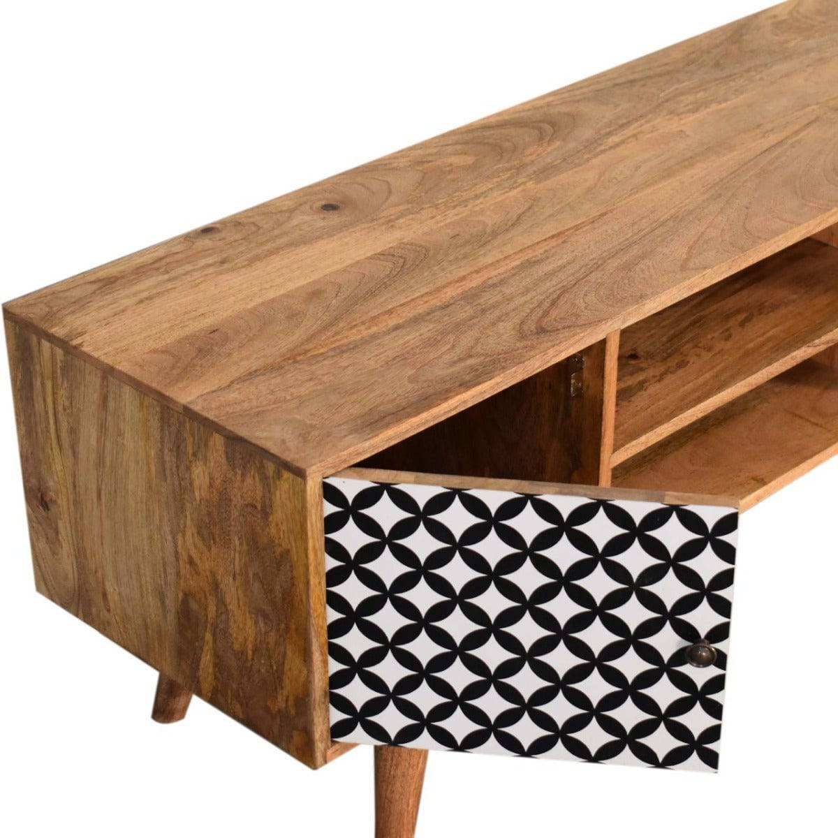 Diamond Screen Printed Entertainment Unit TV Stand - Price Crash Furniture