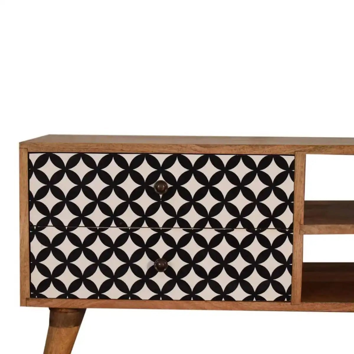 Diamond Screen Printed Media Unit TV Cabinet - Price Crash Furniture