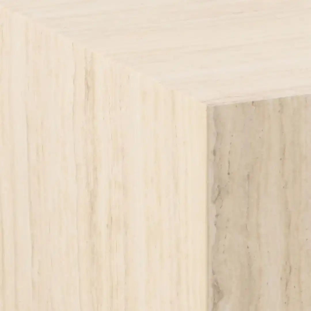 Dice Square Coffee Table in Light Travertine Effect 90x90x42cm - Price Crash Furniture