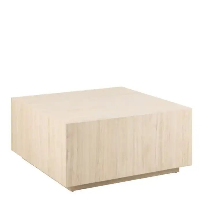 Dice Square Coffee Table in Light Travertine Effect 90x90x42cm - Price Crash Furniture