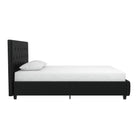 Dakota Upholstered Bed Black PU Double UK - Price Crash Furniture