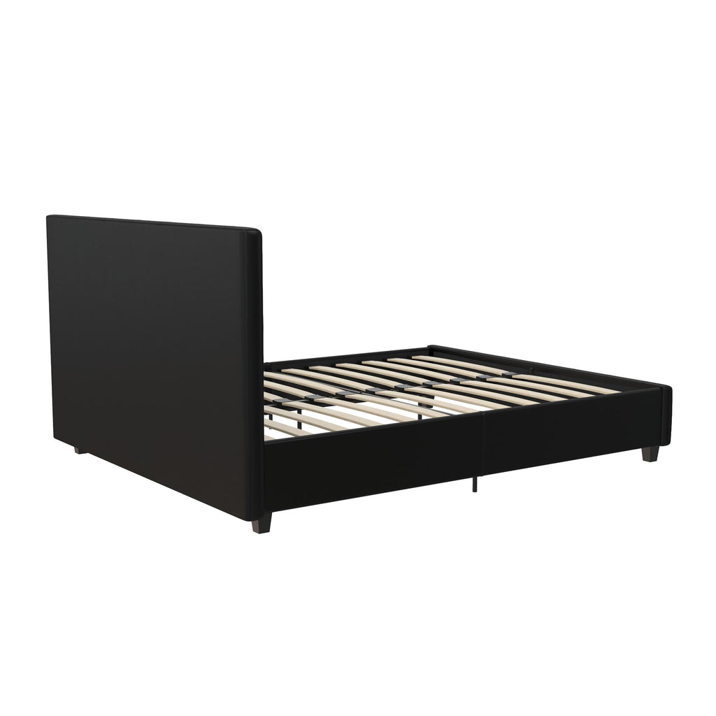 Dakota Upholstered Bed Black PU Double UK - Price Crash Furniture