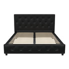 Dakota Upholstered Bed Black PU Double UK - Price Crash Furniture