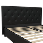 Dakota Upholstered Bed Black PU King UK - Price Crash Furniture